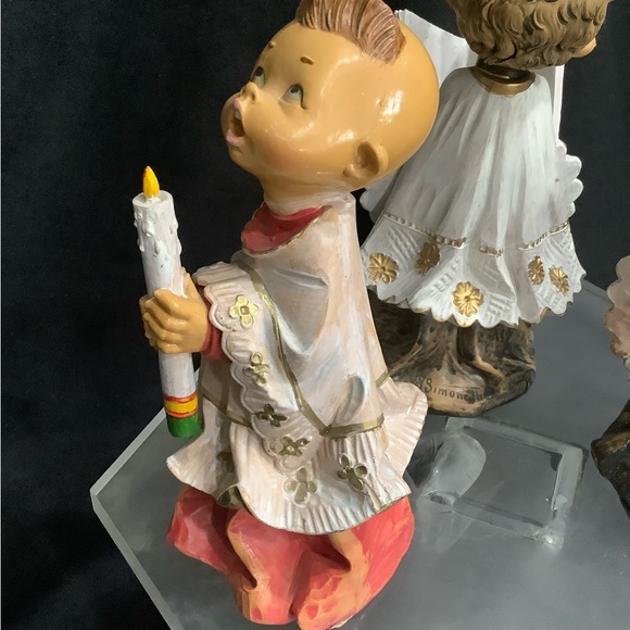 Fontanini Italian Vintage Ceramic Choir Boy Figurines 7” 3 pc Christmas Decor - Picture 3 of 16